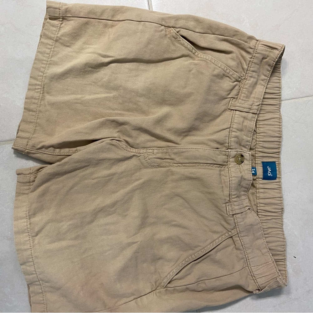 Jag Jeans Women’s Flat-Front Shorts — Olive, Rust, and Tan - Picture 2 of 6